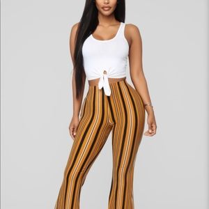 Sabreena Striped Pants - Mustard/Combo